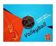 2011 London Olympic 2012 Sports Collection "VOLLEYBALL" 50p Coin