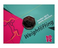 2011 London Olympic 2012 Sports Collection "WEIGHTLIFTING " 50p Coin