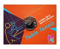 2011 London Olympic 2012 Sports Collection "TABLE TENNIS" 50p Coin