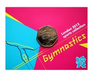 2011 London Olympic 2012 Sports Collection "GYMNASTICS" 50p Coin