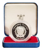 Falkland Islands, 1977 Silver Jubilee 50 Pence Crown, Silver Proof Box with Royal Mint Certificate FDC