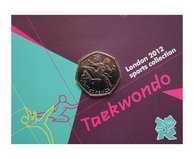 2011 London Olympic 2012 Sports Collection "TAEKWONDO" 50p Coin