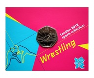 2011 London Olympic 2012 Sports Collection "WRESTLING" 50p Coin