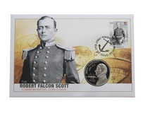 2009 Jersey 'Robert Falcon Scott' Commemorative Five-Pounds Coin Cover, Cu-Ni UNC
