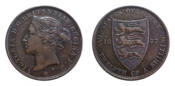 1877 Jersey, One twelfth  of a Shilling, aVF