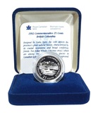 Canada 1992 Commemorative 25 Cents 'British Columbia' Silver Proof , boxed with certificate FDC