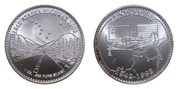 US 1992 'ALASKA HIGHWAY' Commemorative silver Round, Lend-Lease 1942-1992 Silver 1 ounce (.999 Silver) aUNC in Capsule