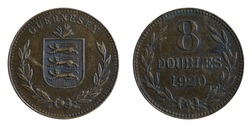 Guernsey, 1920H 8 Double, VF