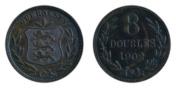 Guernsey, 1902H 8 Double, GF