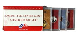 United States Mint Silver 2009 Proof Set, contains 18-Coins Box with Certificate of Authenticity, FDC