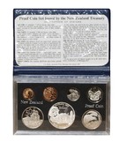 New Zealand, 1977 Proof Year Set FDC. (7 coins) Cent to the Silver 'Waitangi Day' Dollar, and Queen's Silver Jubilee