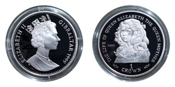 Gibraltar, 1999 One Crown 'Life of the Queen Mother - Queen Mother as a Girl in 1905, Silver Proof in Capsule, FDC