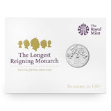 2015 UK £20 Fine Silver Coin 'The Longest Reigning Monarch, Sealed in Card, UNC
