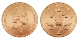 Decimal 1988 Two Pence Coin, ex Set Choice BU