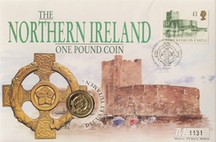 One Pound, 1996  First Day Cover, representing 'Northern Ireland' issued by Mercury UNC