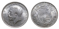 1915 George V Silver Half crown, EF 37039