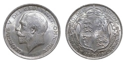 1915 George V Silver Half crown, aEF 37038