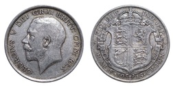 1915 George V Silver Half crown, GF 61248