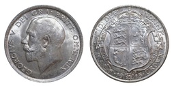 1915 George V Silver Half crown, EF 38239