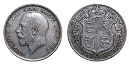 1915 George V Silver Half crown, GF 64258