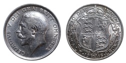 1915 George V Silver Half crown, GF/GVF 73426
