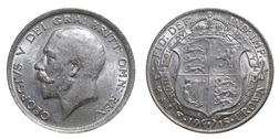 1915 George V Silver Half crown, aEF 38240