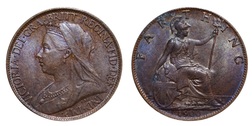 1900 Farthing, Mint toned GVF 7358