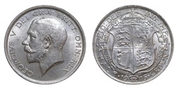 1915 George V Silver Half crown, EF 38237
