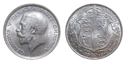 1915 George V Silver Half crown, GEF 38243