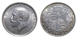 1915 George V Silver Half crown, Mint lustre EF 37034