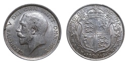 1915 George V Silver Half crown, Mint Lustre GVF+ 37031