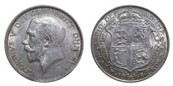 1915 George V SilverHalf crown, Mint Lustre GVF/aEF 38238