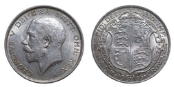 1915 George V Silver Half crown, Mint Lustre GVF+ 75696