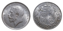 1915 George V Silver Half crown, Mint lustre aEF 75695