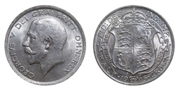 1915 George V Silver Half crown, mint lustre EF 75692