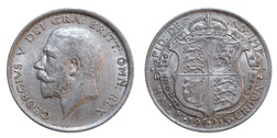1915 George V Silver Half crown, Mint Lustre GVF 37049