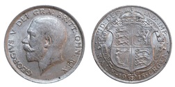 1915 George V Silver Half crown, Mint Lustre GVF+ 37042
