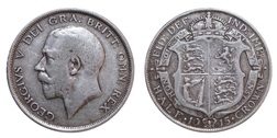 1915 George V Silver Half crown, Fine 39376