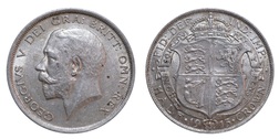 1915 George V Silver Half crown, Mint Lustre GVF 15552