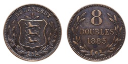 Guernsey, 1885 8 Double, VF