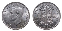 1945 George VI Silver Half crown, Mint lustre aEF 14197