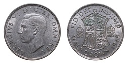 1945 George VI Silver Half crown, Mint lustre GVF 20164