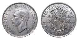 1944 George VI Silver Half crown, Mint luster, GVF 20177