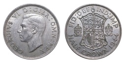 1944 George VI Silver Half crown, Mint luster, VF+ 14203