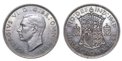 1944 George VI Silver Half crown, Mint luster, GVF 27967