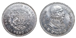 Mexico, 1966 Silver peso, UNC 49083