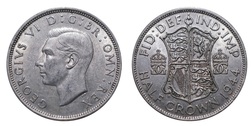 1944 George VI Silver Half crown, Mint luster, GVF 20179