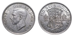1944 Half crown, Mint luster, VF+ 11874