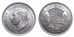 1944 George VI Silver Half crown, Full Mint Lustre, aUNC 2051