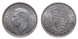 1942 George VI Silver Half crown, Mint Lustre VF 63986